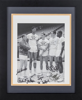 UCLA Basketball Team Signed Photo With 5 Signatures Including Abdul-Jabbar & Wooden In 14x17 Framed Display (Abdul-Jabbar LOA & JSA)